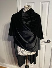 Vintage Velvet Shawl Wrap Pashmina cape shrug Poncho Multifunctional sweater Women's Solid Color Black One Size Elegant Soft Versatile Formal Evening