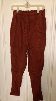 Rust Paper Bag Waisted Joggers