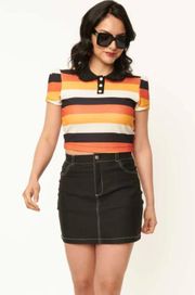 WT  Candy Corn Stripes Crop Top 1XL