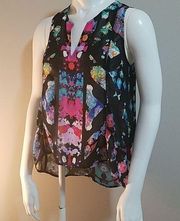 Nicole Miller Black, Pink, & Blue Tank Top (XS)