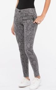 Women’s Democracy Snakeskin Snake Print Gray Jeans Zipper Size 6