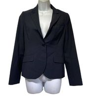 Theory Black Wool Blend Long Sleeves Single Button Blazer Size 2