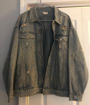 Oversized Boutique Studded Jean Jacket