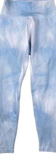 Light Blue White Sky Cloud Print High-Rise 7/8 Legging Super Stretch S