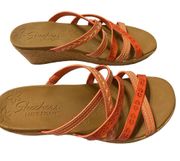 Sketchers Luxe Foam Tiger Posee Coral Sandal size 11