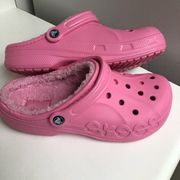 Pink crocks with fluffy inserts 11