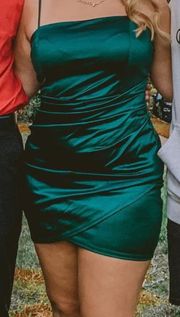 Green Satin Formal Dress