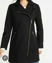 Old Navy black brushed wool blend peacoat medium