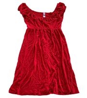 Alya Dress Womens Small Red Short Sleeve Stretch Knit Empire Waisted Mini Rayon