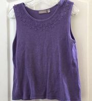 Decorative knit Croft & barrow tank top large