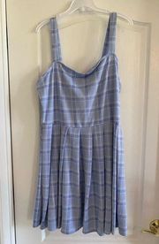 Blue Plaid Mini Dress Size 2x Plus Size