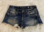 MISS ME Laced and Distressed Style Signature Shorts in Size 26