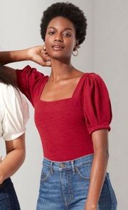 Square Neck Puff Sleeve Shirt