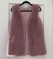 She + Sky Pink Fluffy Vest