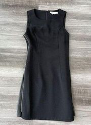 Black Sheathed Dress Size 4 Zippers Leather Side A14