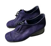 Arche Purple Suede Bungee Cinch Wedge Heel Size 9 Slip On Shoes.