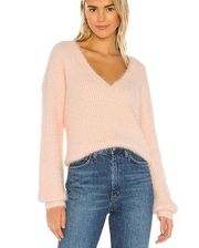 Majorelle eyelash fuzzy blush pink sweater Size Small minimalist spring