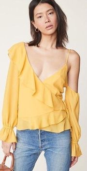 LPA Asymmetrical Ruffle Wrap Top