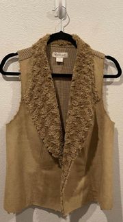 ARIAT Faux Suede Fur Tan Knit Vest