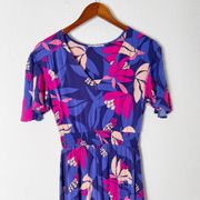 Abel the Label Anthropologie Santa Cruz Purple Floral Midi Dress