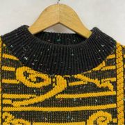 Vintage Black Gold Sweater 1989 Great American Sweater Co Wild Design NYE Small