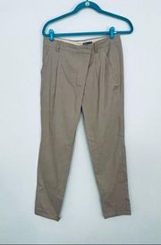 Vince Linen Khaki Straight Leg Professional Pants Size 4