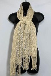 Campagnie EXP Womens Scarf Fringe Cream One Size