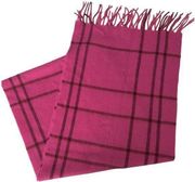 Amicale Pure Cashmere Women's Scarf Raspberry Pink Classic Plaid Tartan