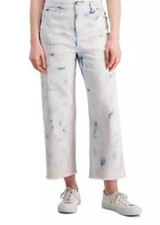 🆕 Style & Co Wide Leg Crop Jeans in Bleach Dye Wash
