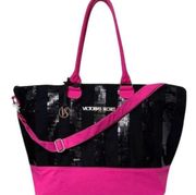 Victoria's Secret Black Purple Weekender Bag. Pre-loved in Good Condition