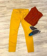 Citizens of Humanity Thompson med rise skinny size 29 mustard colored jean