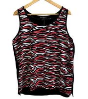 August Silk Women's Tiger front Sleeveless Tank Top Blouse XL NWT