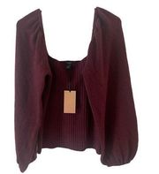 Halogen Women's sweater top burgundy, Size M, $28, B60