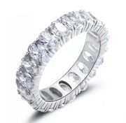 Sterling Silver SIZE 6 925  Oval Cubic Zirconium Eternity Ring