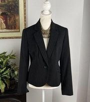 Nine West Blazer Black 6 Coral Color Women Jacket Striped Fully Lined Padded Sh