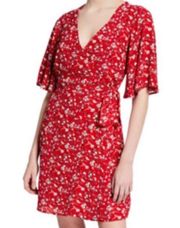 NEW Sanctuary Girl On Fire Faux Wrap
Red all over Floral Print Dress - Large / L