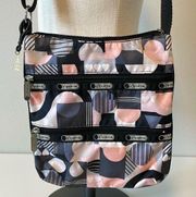 LeSportsac black/ pink/ gray nylon crossbody