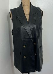 Black Versona Leather -Like Vest