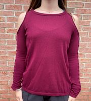 Maroon Sweater with Shoulder Cut Out