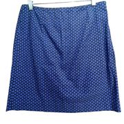 LL Bean Womens Favorite Fit Geometric Print Pencil Skirt Size 6 Blue Black Lined