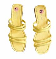 NWT Rocket Dog Double Strap Flat Sandal 10 Slip On Slide Yellow