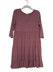 Jodifl Women Size Small Tunic Ruffle Hem Top Mauve Made in USA