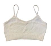 Anthropologie cream knit sleeveless crop top bralette size XS