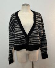 Urban Outfitters UO Wool Blend Cropped Animal Print Cardigan