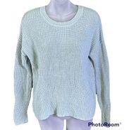 Mint Green Chunky Knit Lace Up Sweater Size S