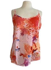 Vintage Esprit Y2K early 2000s watercolor pink red flower flowy cami camisole