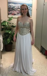 White Gemmed Pageant or Prom Dress