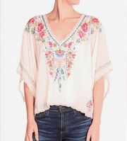 Johnny Was Embroidered Klarah Floral Print Blouse Size S