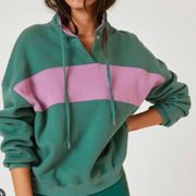 Color Block Collard Sweatshirt