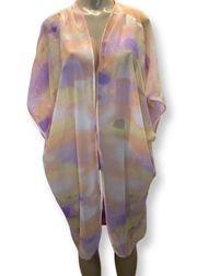 Pastel Multi Color Open Cover Up